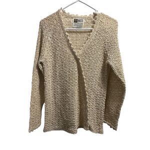 Pallas Original Hand Loomed 100% Pure Irish Linen Cream Sweater L